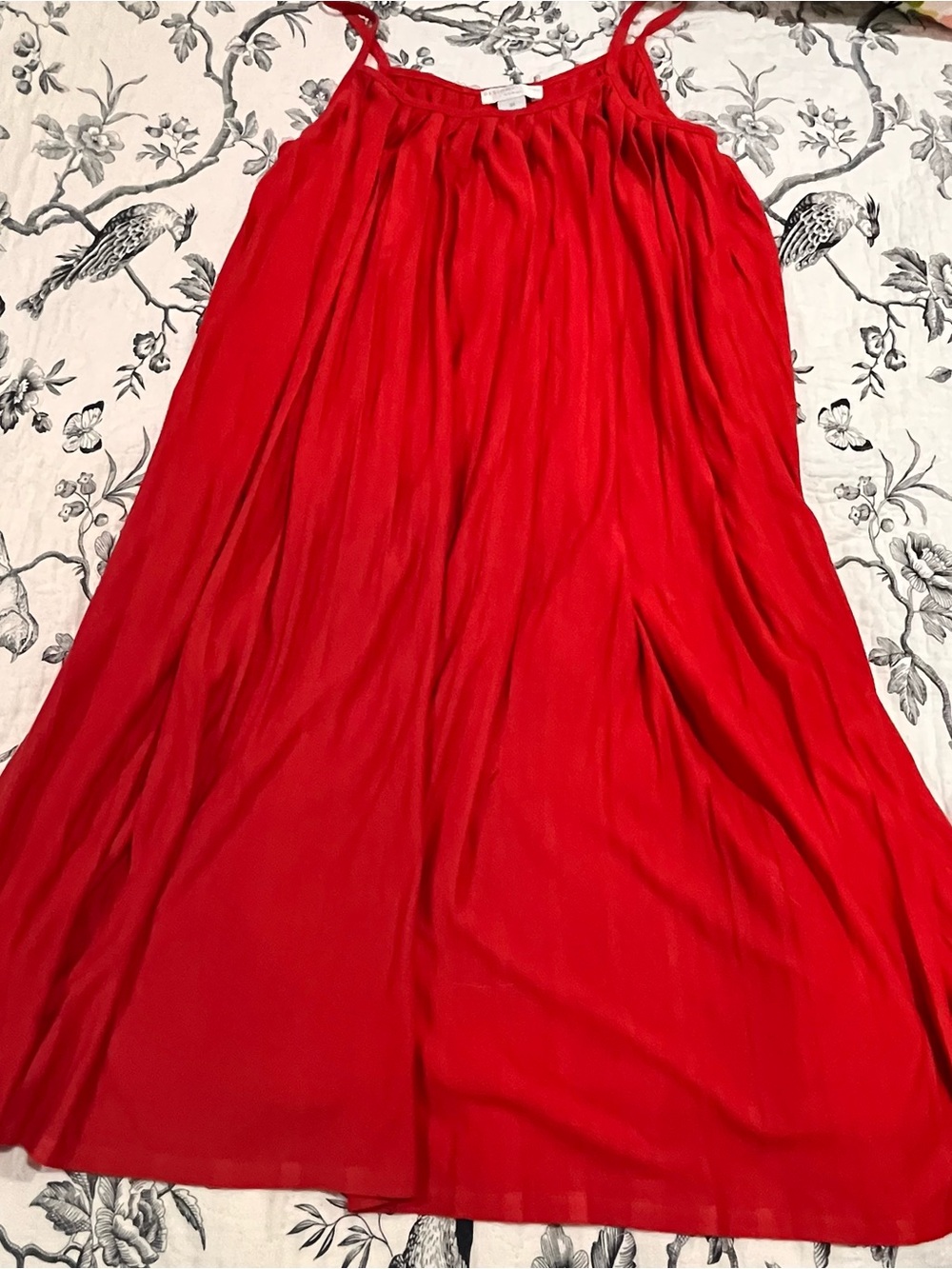 Design History Red Orange Pleated Tent Dress